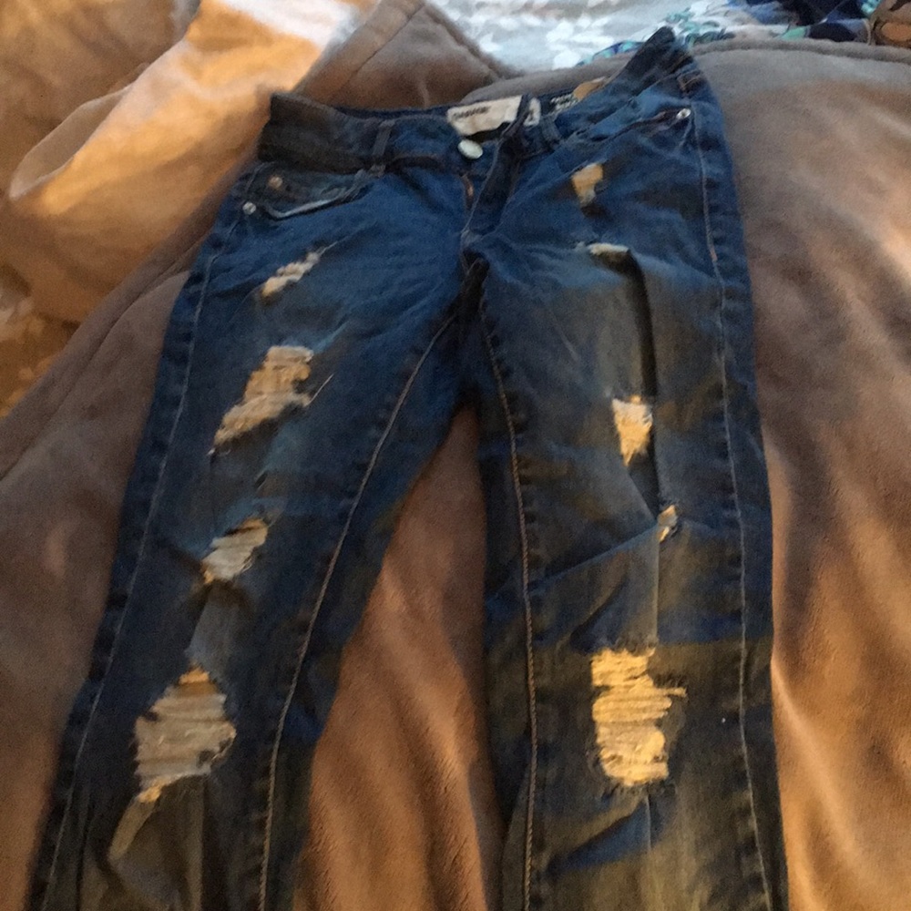 Garage distressed denim jeans